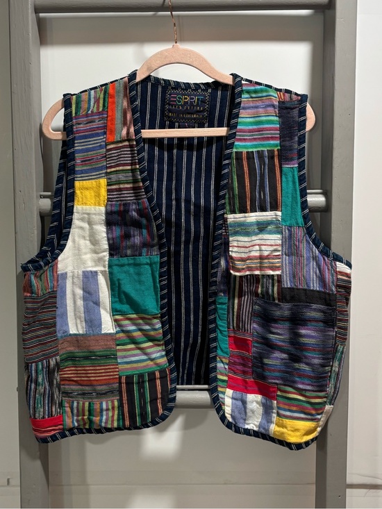 Esprit Jackets & Blazers - Esprit L vintage 90s Guatemalan-style cotton patchwork vest, retro, hippie, BoHo